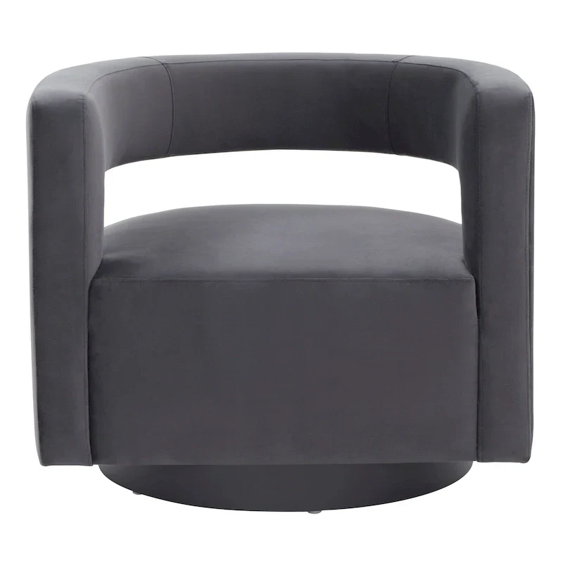 Upholstered Swivel Chair with Cut-Out Back