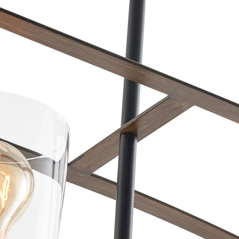 5-Lights Arch Dimmable Glass Adjustable Chandelier Kitchen Island Lights - 52.7 D6.7 W80.6 H (Adjustable)