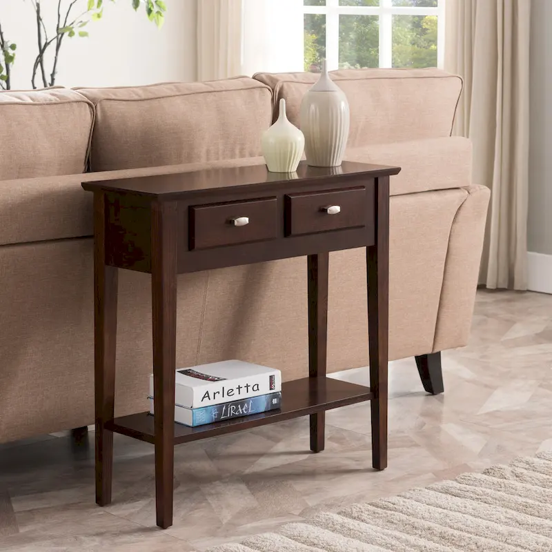 Teegan Solid Wood Hall Entryway Console Sofa Table