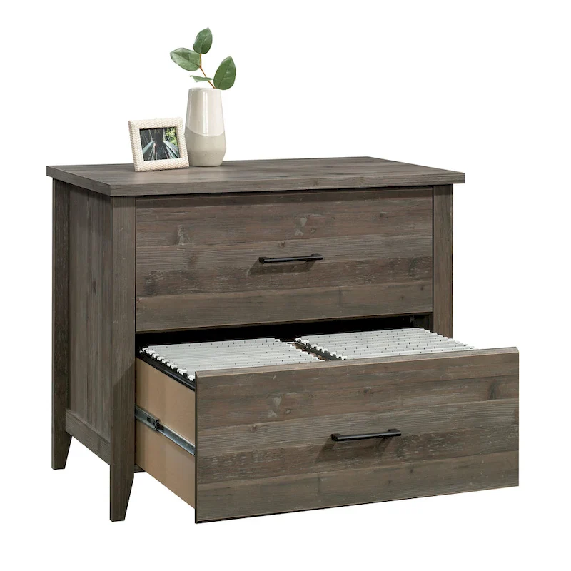 Lateral File Cabinet with Safety Interlock - Pebble Pine Finish
