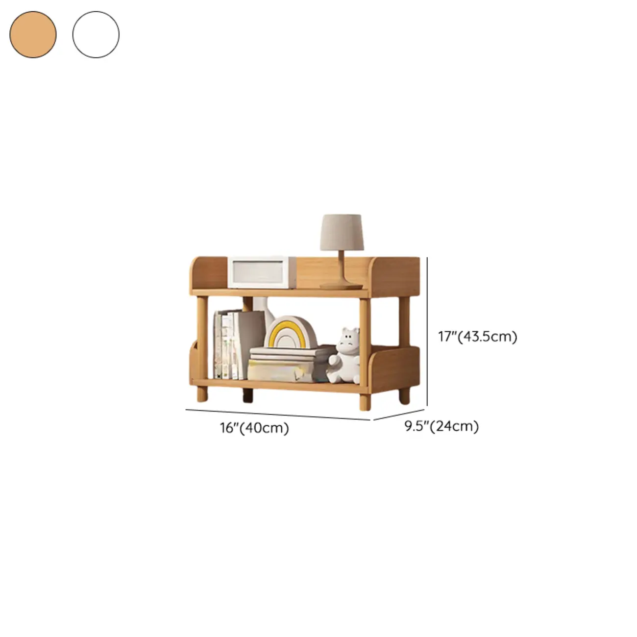 Vertical Natural Multi-Shelf Open Back Wood Bookcase