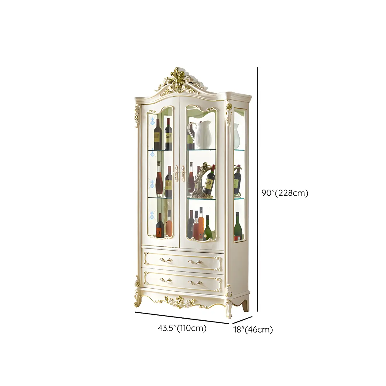 Traditional Solid Wood White Large Wine Rack