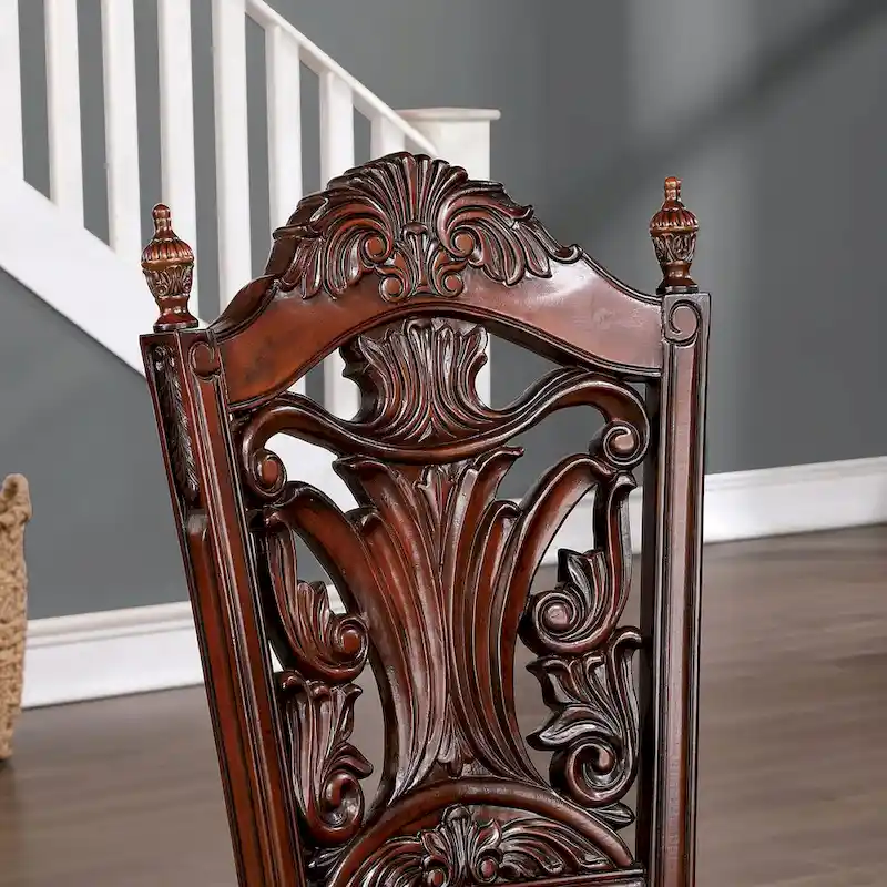 Furniture of America Abeena Traditional Cherry Solid Wood 7-Piece Expandable Dining Table Set