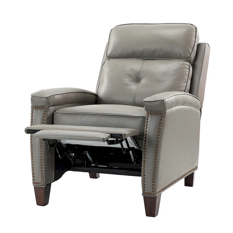Gaspar Mid-Century  Pushback Recliner with Nailhead Trim by