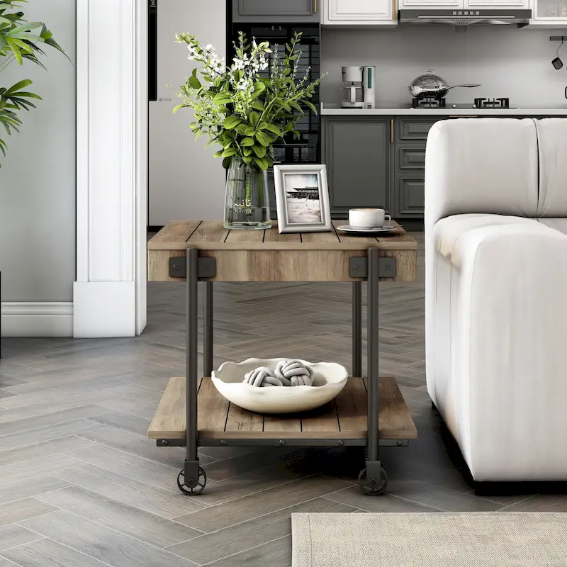 24-inch Steel 1-Shelf End Table