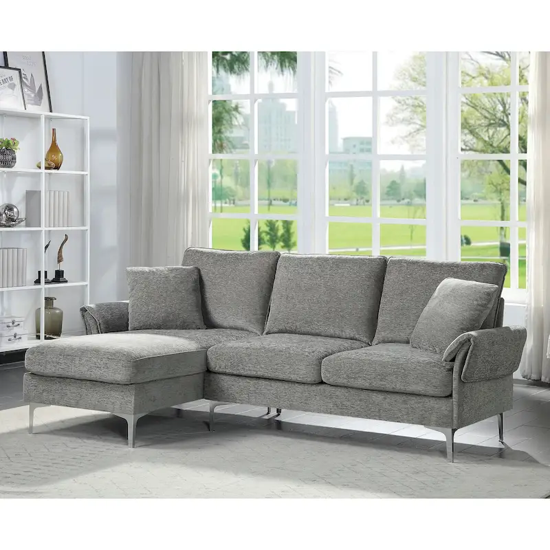 Harkon Contemporary Chenille Padded Sectional by Furniture of America