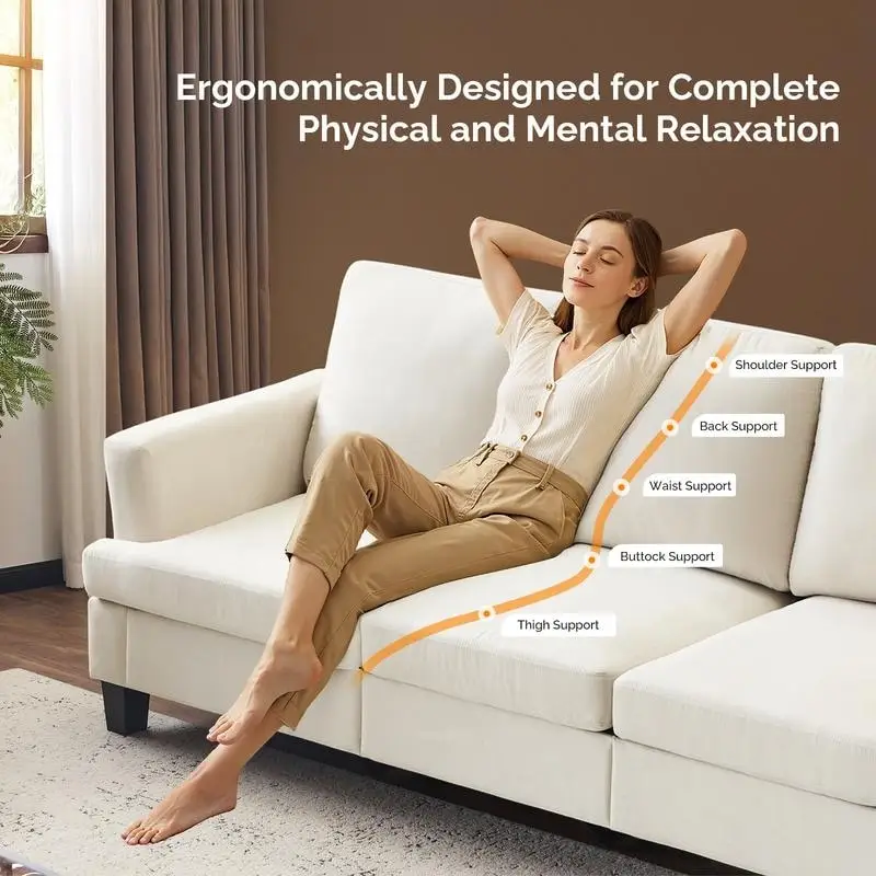 83.5 Upholstered Square Arm Suede Sofa