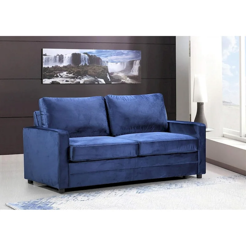 Knightsville Velvet 70 inch Square Arms Sofa Bed