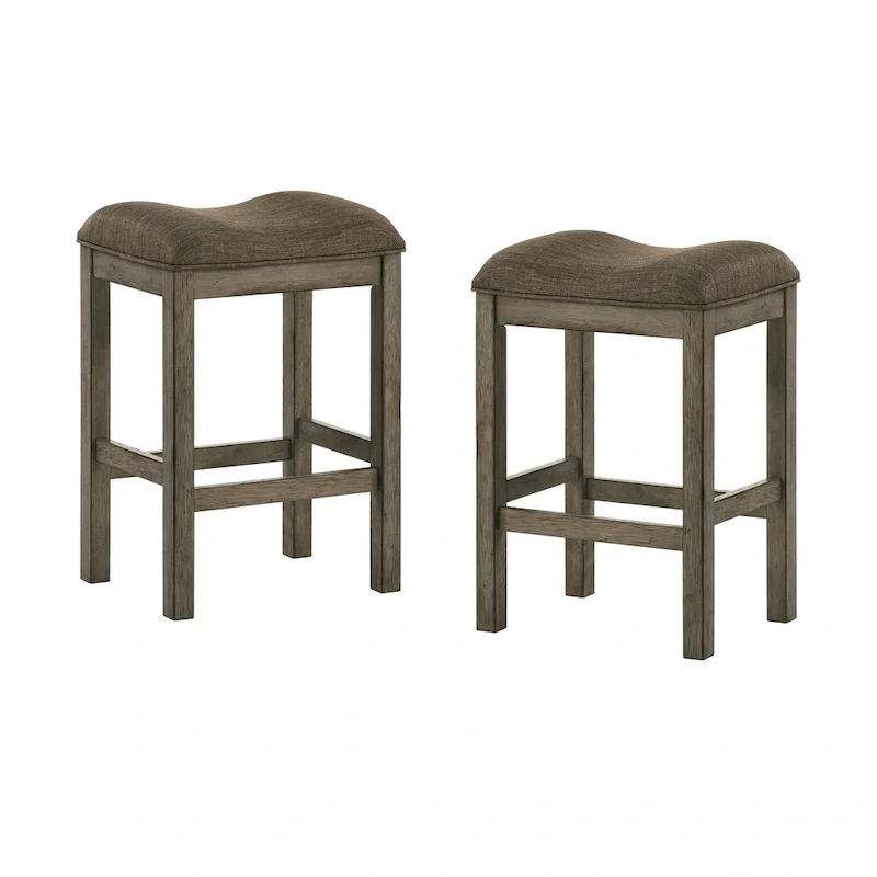Tozos Farmhouse Chestnut Padded Counter Height Stool (Set of 2) by Furniture of America