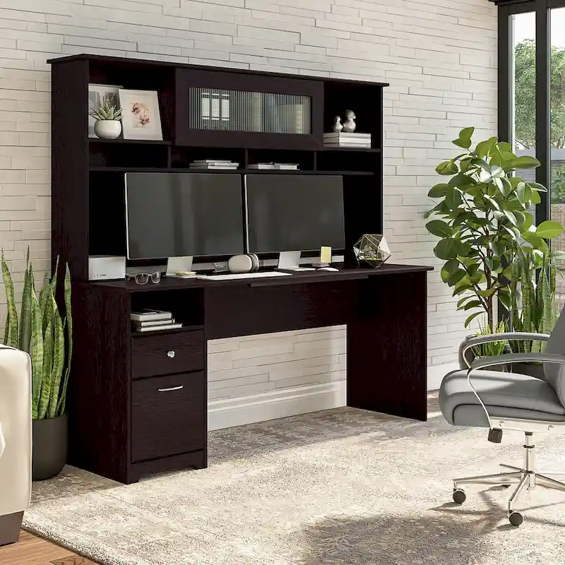 72W Computer Desk with Hutch and Drawers by Bush Furniture