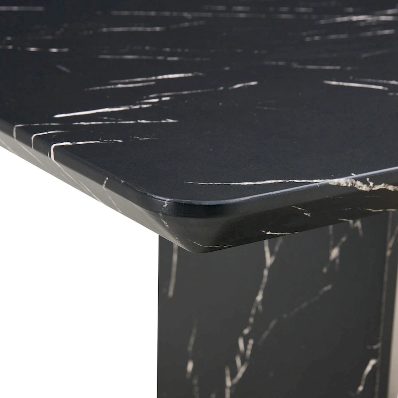 Modern Style 5-Piece Dining Set with Rectangular Table and 4 Widened Backrest Dining Chairs