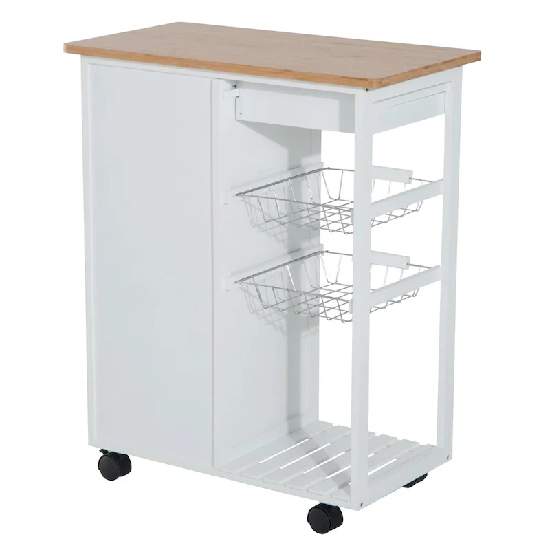 28 White Rolling Kitchen Trolley Serving Cart