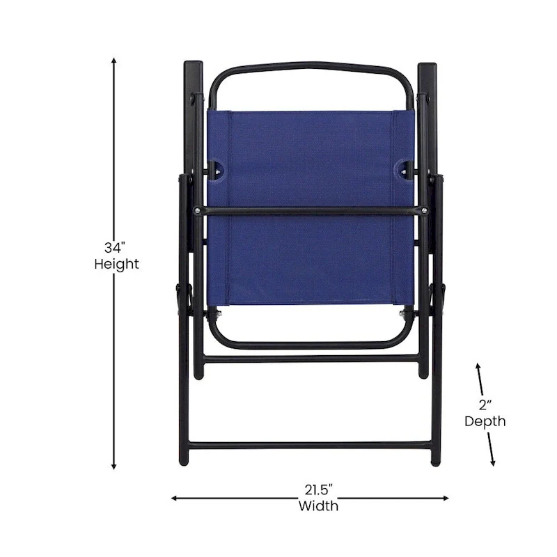 Set of 2 All-Weather Textilene Patio Sling Chairs with Armrests