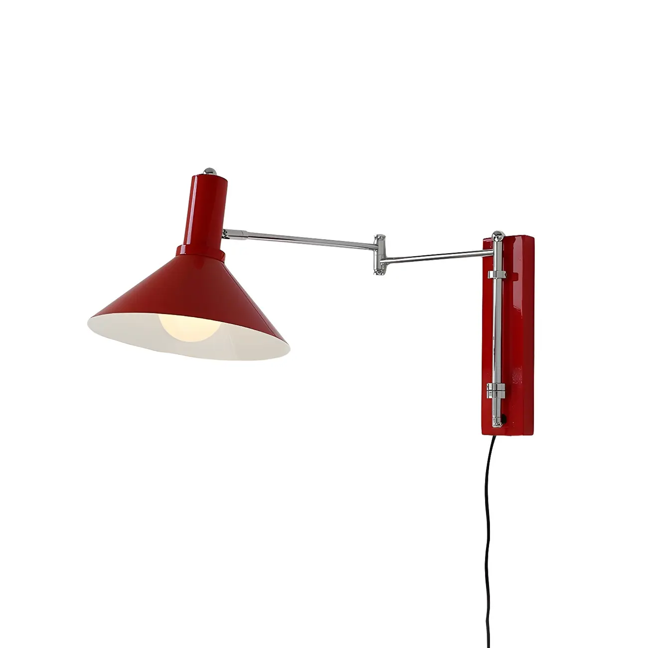Metal Swing Arm Wall Light with Iron Shade