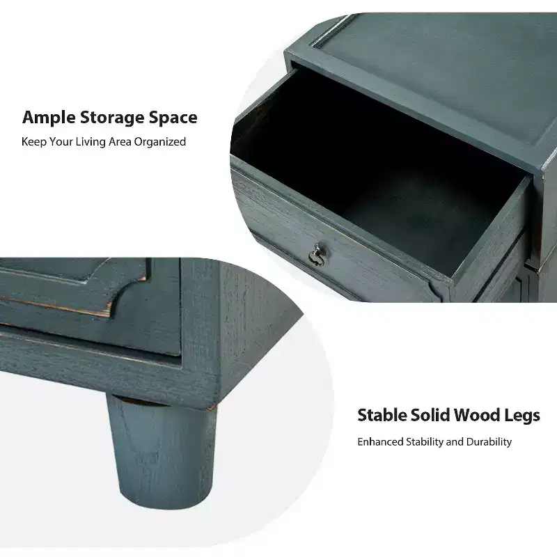Oddone 2 - Drawer end table Set of 2 With Modular Design| ART OF LIVING DESIGNS