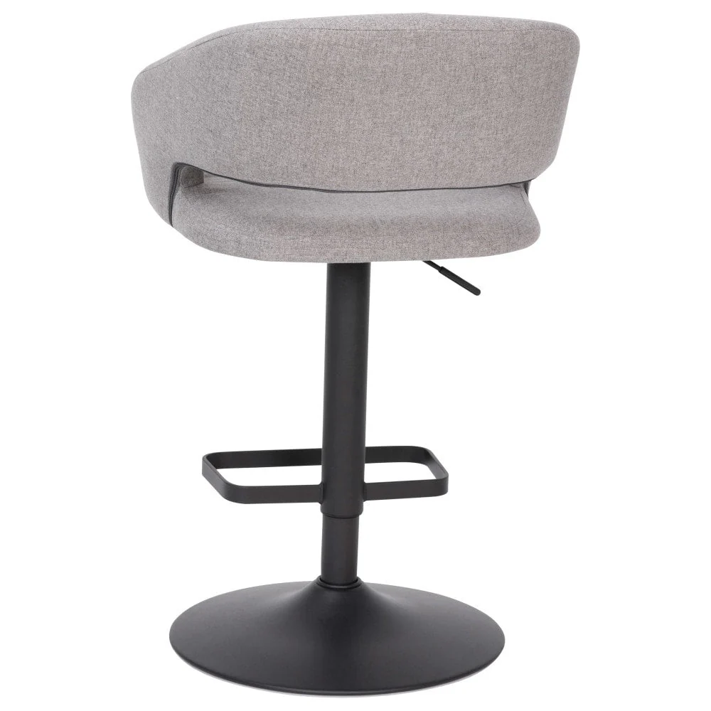 Modern Upholstered Adjustable-Height Barstool with Rounded Back
