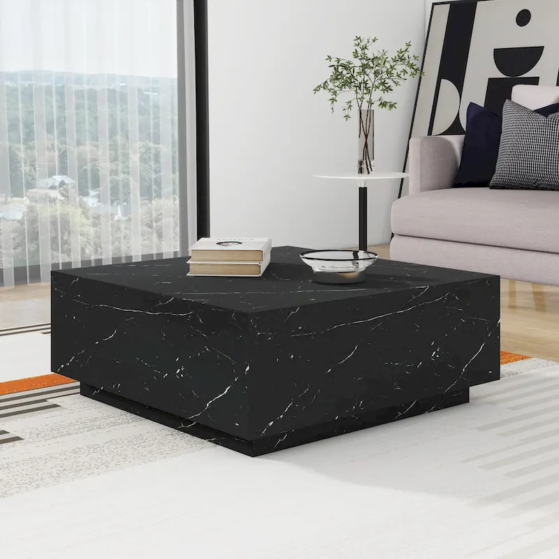 Faux Marble Square Coffee Table