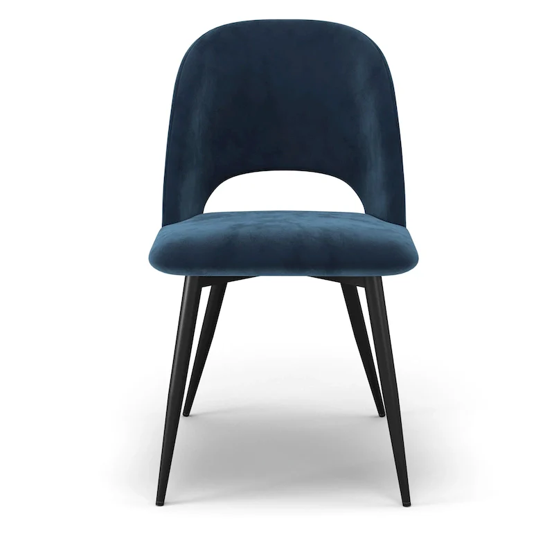 Velvet Side Chair Black Legs (Set of 2)