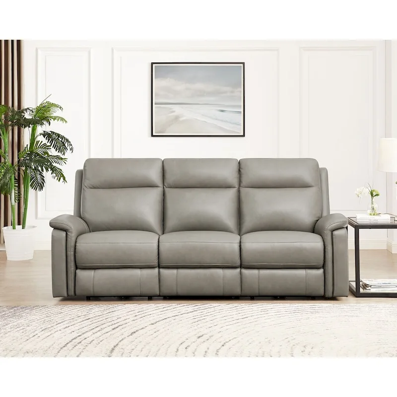 Hydeline Stanfield Zero Gravity Power Recline and Headrest Top Grain Leather Sofa