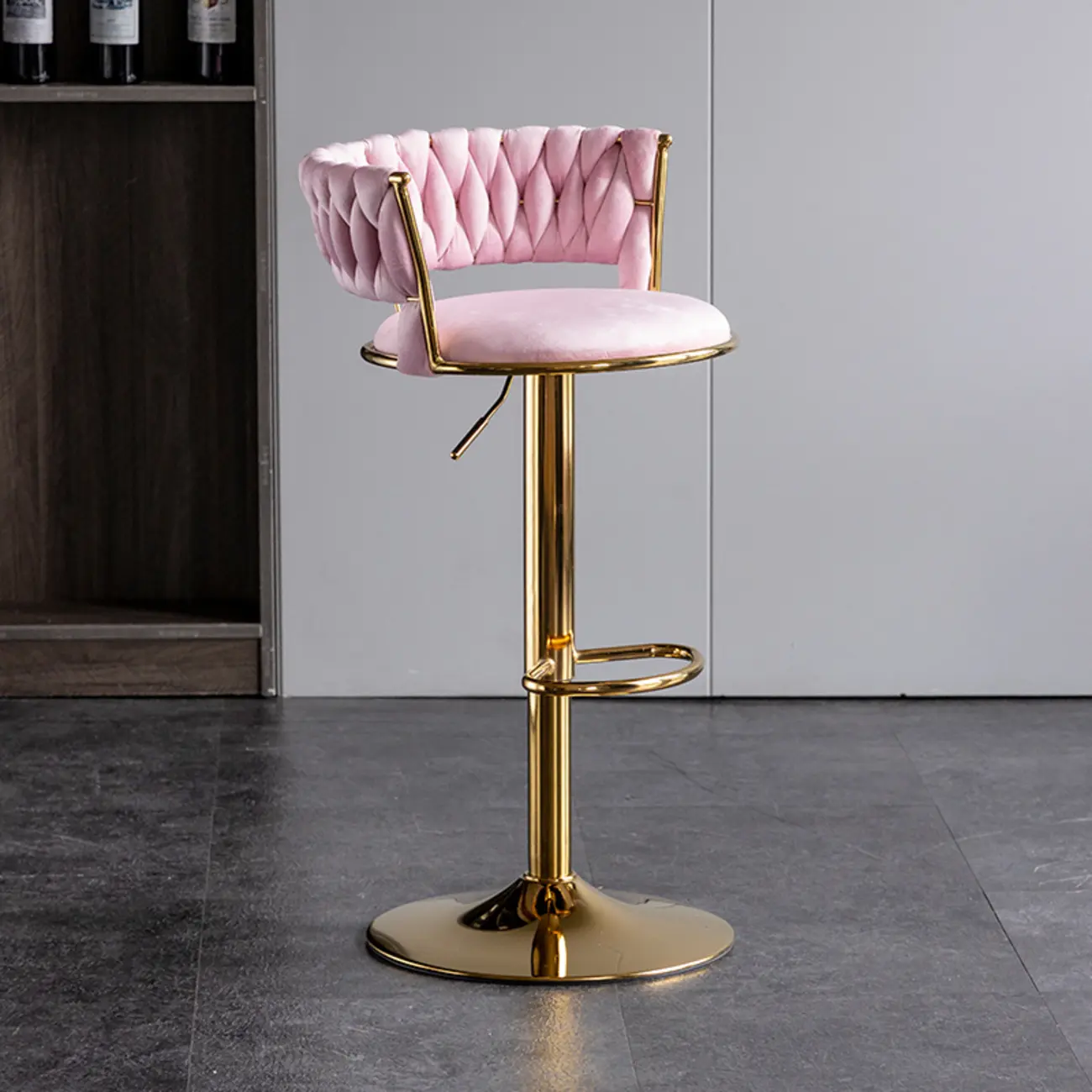 Modern Velvet Swivel Adjustable Bar Stools