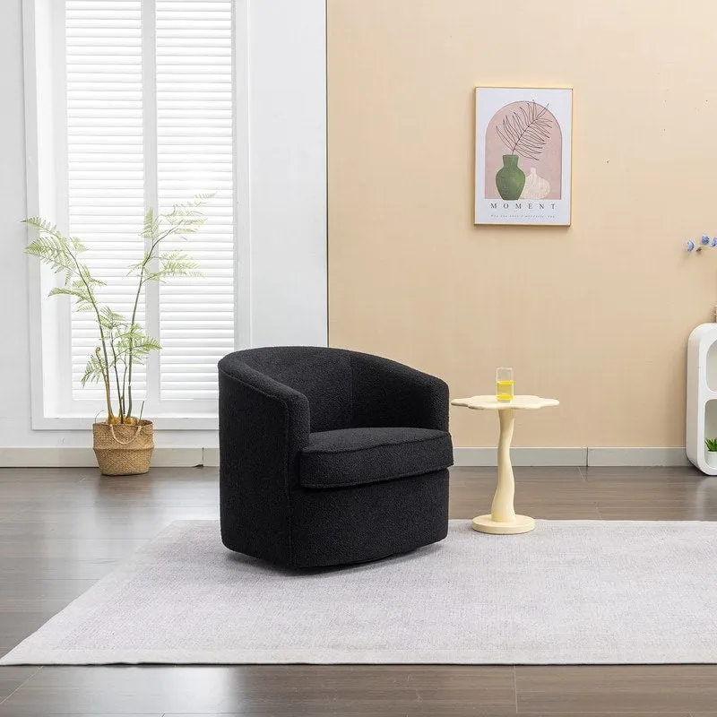 SEYNAR Modern Boucle Upholstered 360 Degree Swivel Accent Club Chair
