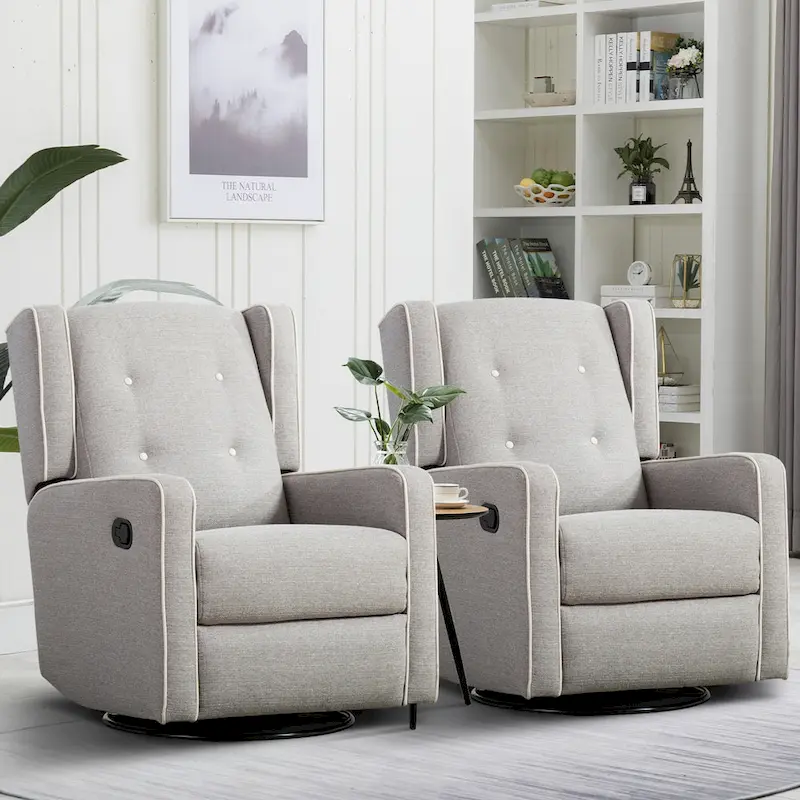 Racing Swivel Rocker Recliner Chair Single Seat Set of two