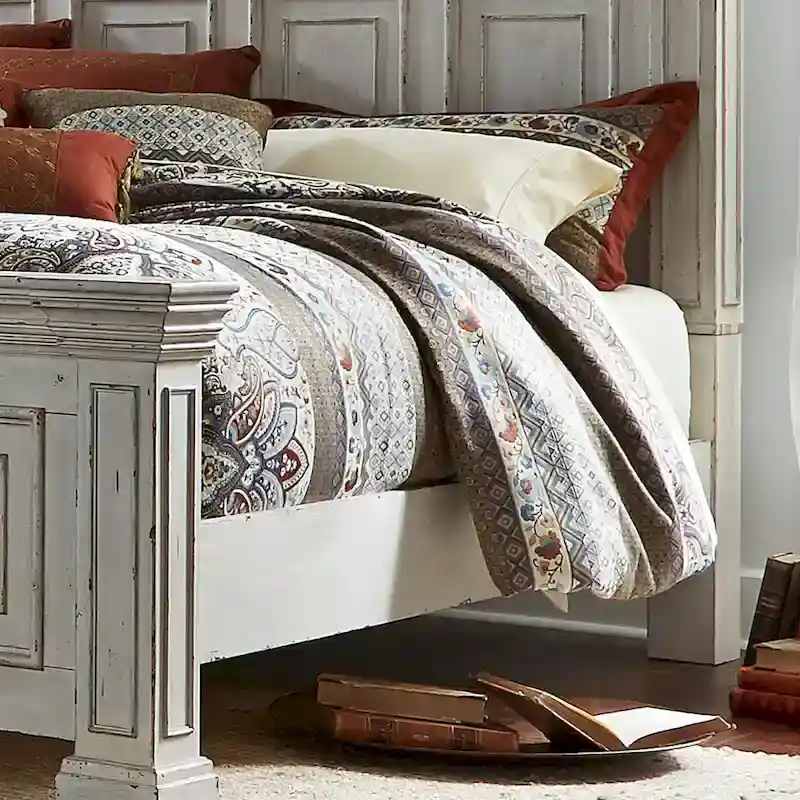 Big Valley Whitestone Distressed Queen Panel Bed