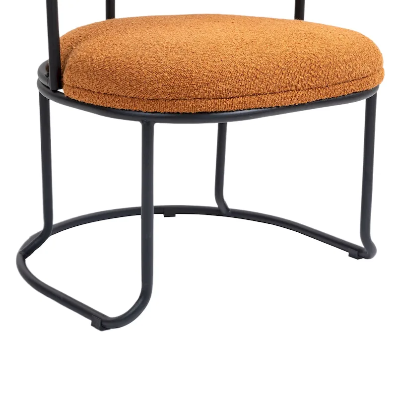 Mid-Century Modern Boucle Dining Chairs Set of 2