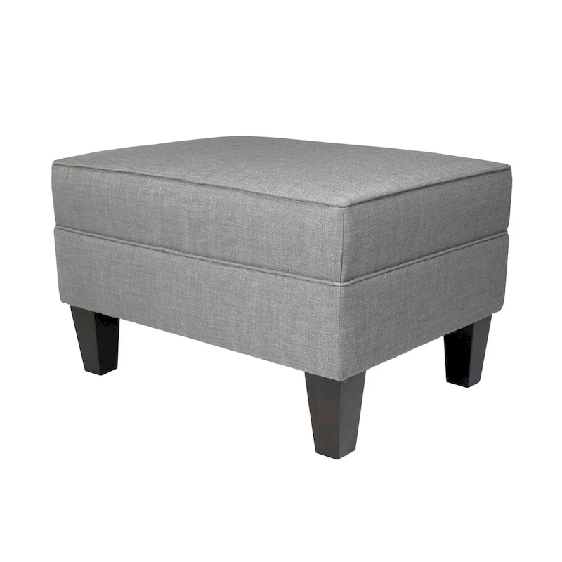 MJL Furniture Madison Squared Fabric Upholstered Welted Ottoman