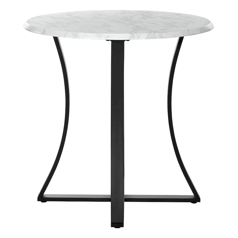 3-Piece 36 Round Top Counter Height Dining Table with 2 Faux Leather Stools