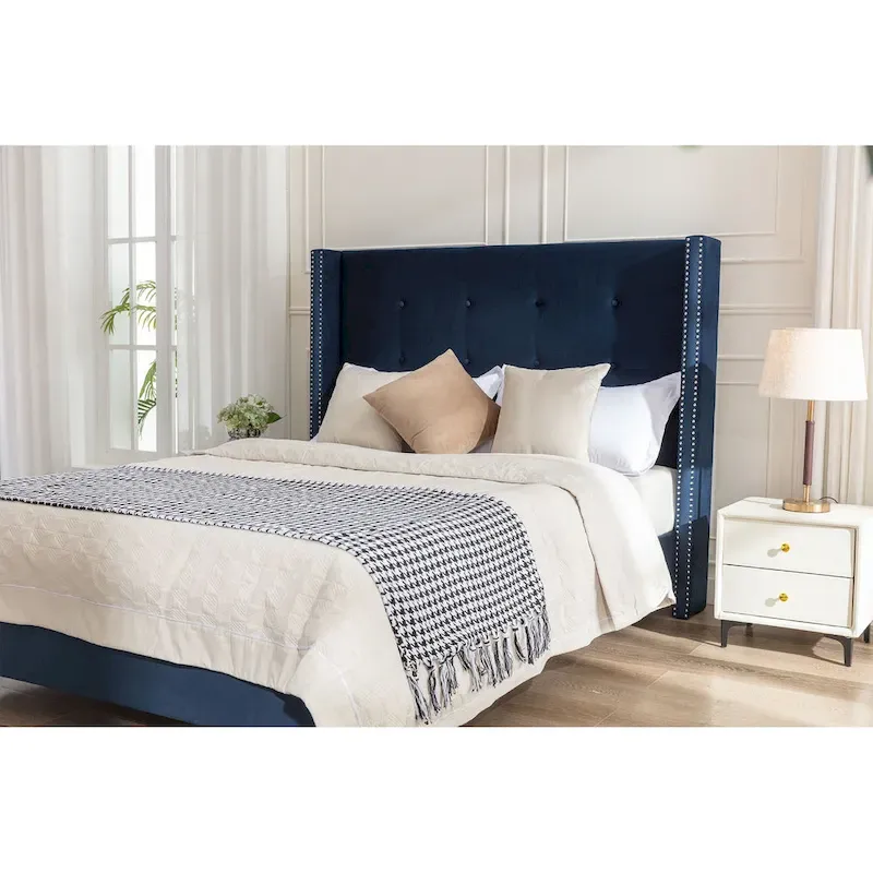 54 High Headboard Peyton Upholstered King Bed
