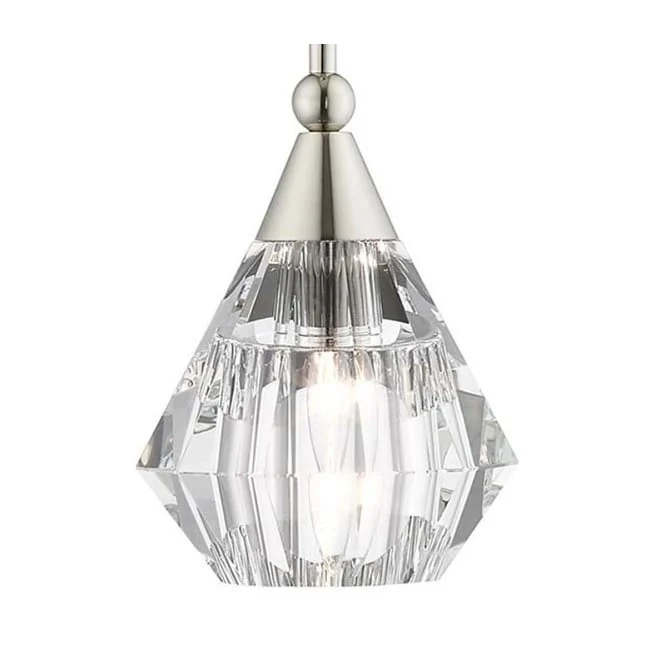 Livex Lighting Brussels Single Light 7  Wide Crystal Mini Pendant