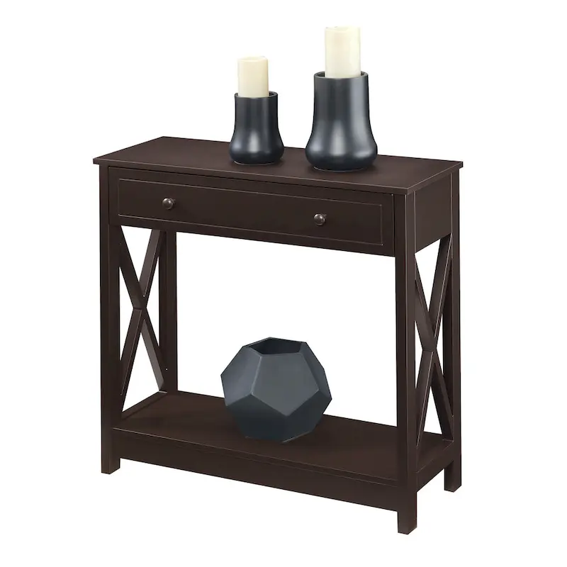 Convenience Concepts 1 Drawer Entryway Hall Table with Shelf