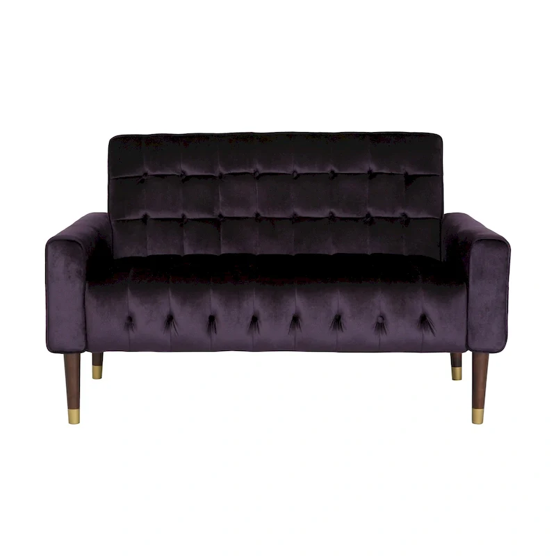 Harnett Tufted Velvet Tapered Leg Loveseat by Christopher Knight Home