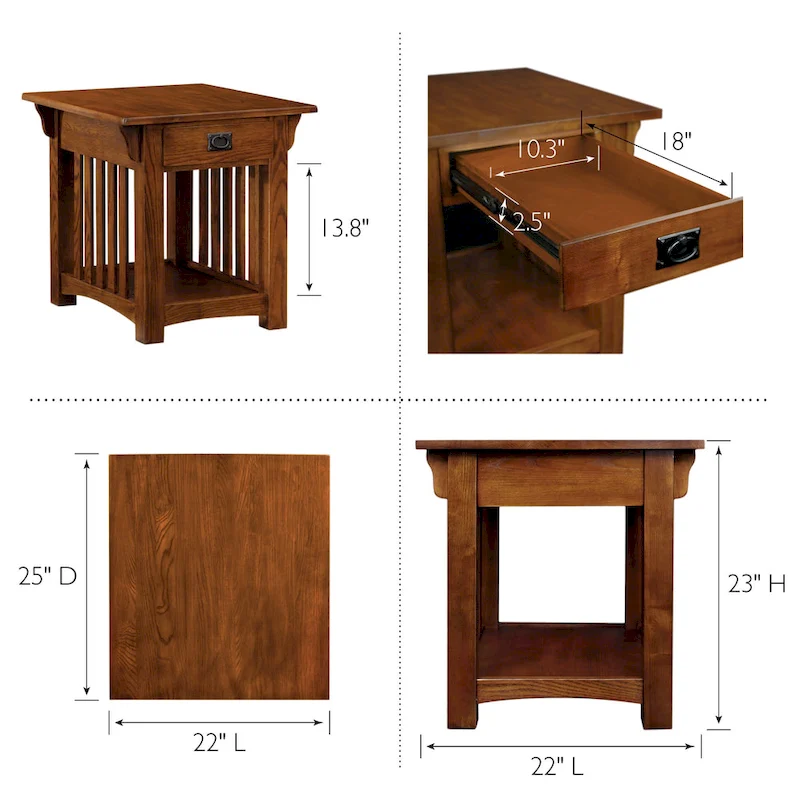 Leick Home 1 Drawer Transitional End Table