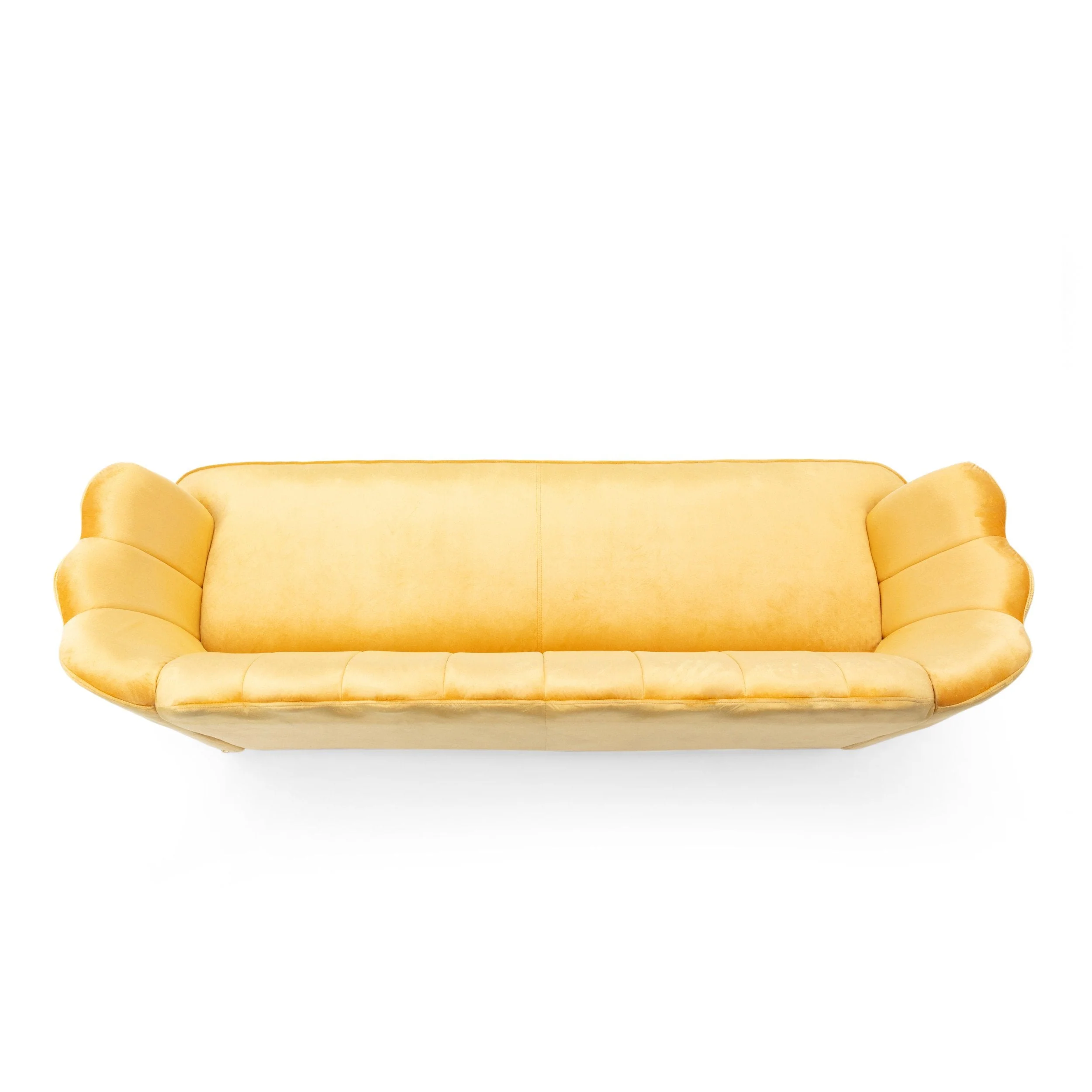 Modern Glam Velvet Channel Stitch 3 Seater Shell Sofa - NH378413