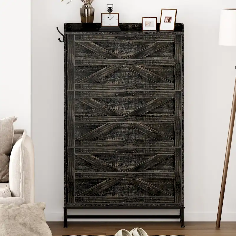 Shoe Cabinet, Entry Home Shoe Cabinet, Entrance Balcony Storage Cabinet, Large Capacity Shoe Rack, Grey