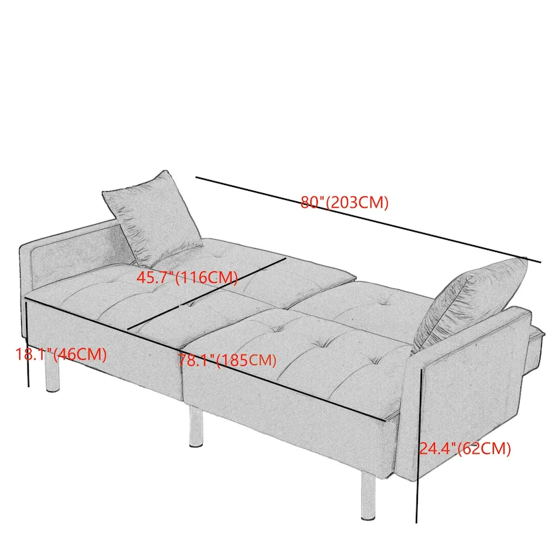 80 Convertible Sofa Sleeper Futon Sofa Bed