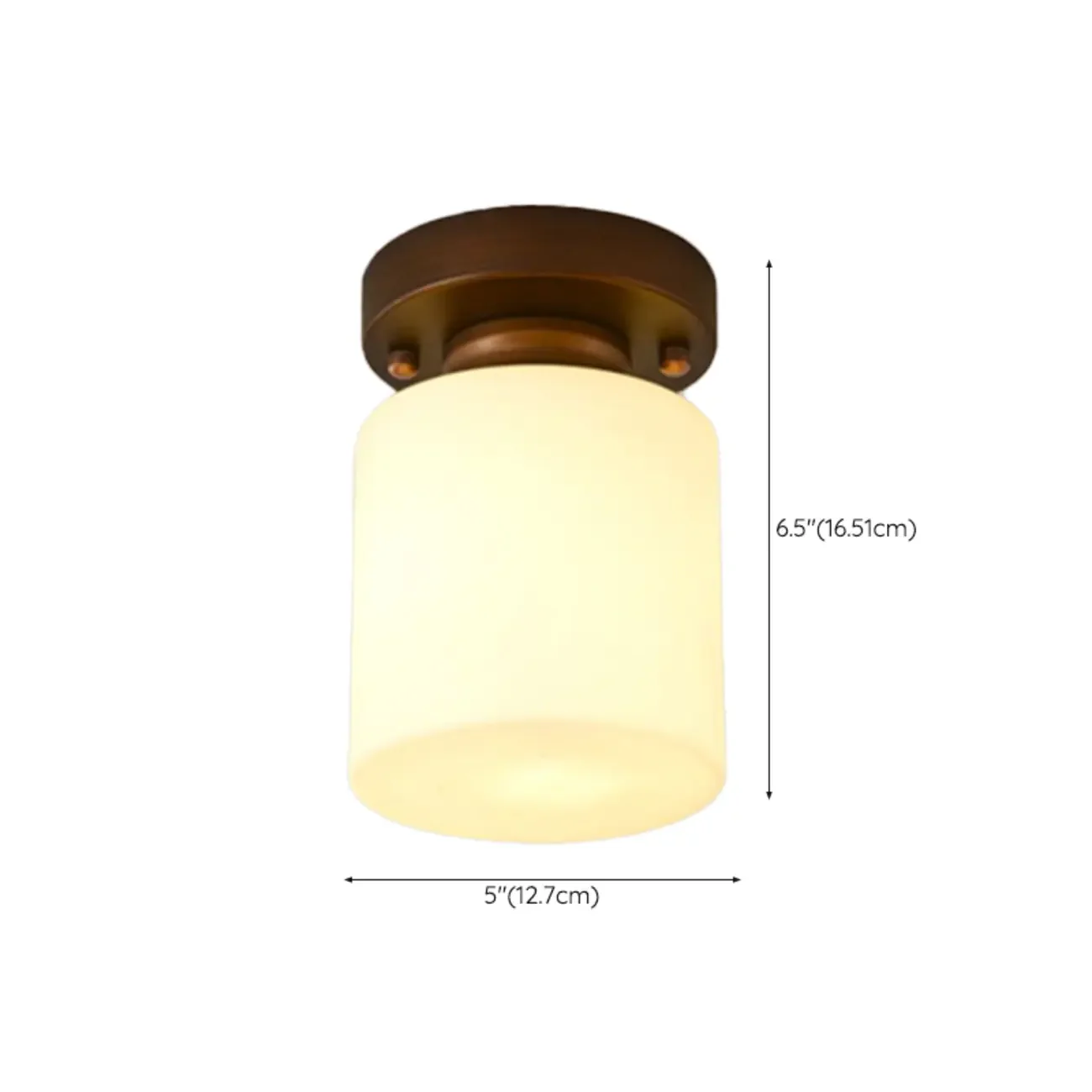 5 to 9 Inch Cube Glass Metal Semi Flush Ceiling Light