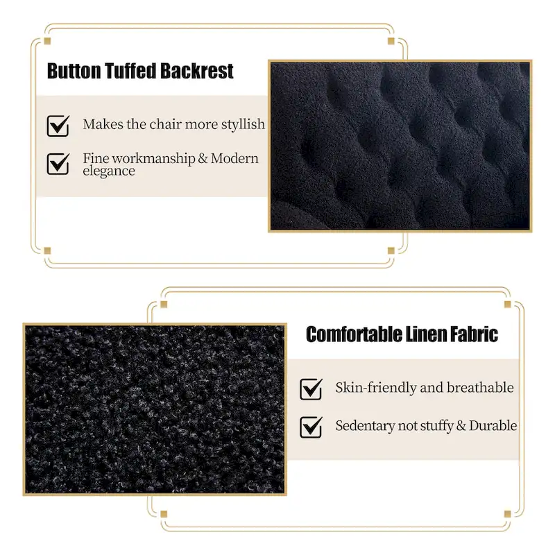 HOMYKA Sherpa Accent Chair Button Tufted Upholstered Linen Velvet Modern Armchair