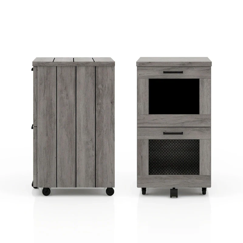 Rustic Grey 2-Drawer File Cabinet