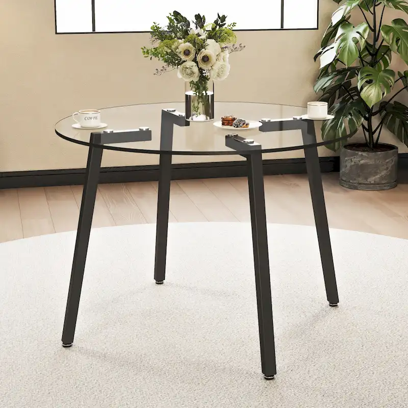 Modern Tempered Glass Table Dining Table Coffee Table End Table Entryway Table for Dining Room