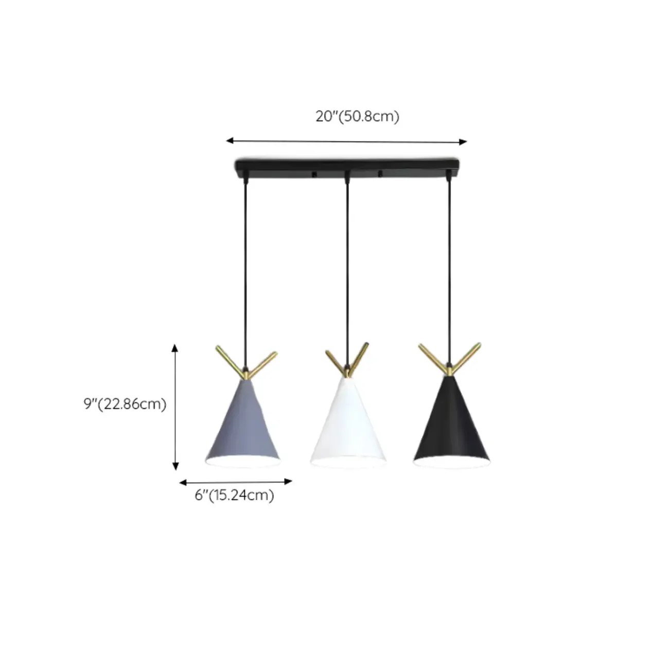 Modern Ferruginous 3-Light Metal Geometric Kitchen Pendant