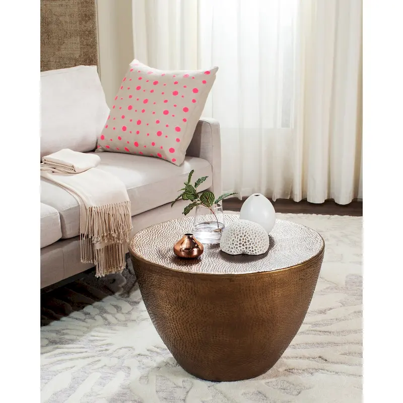 SAFAVIEH Carleen Drum Coffee Table - 24 W x 24 D x 16 H - 24Wx24Dx16H