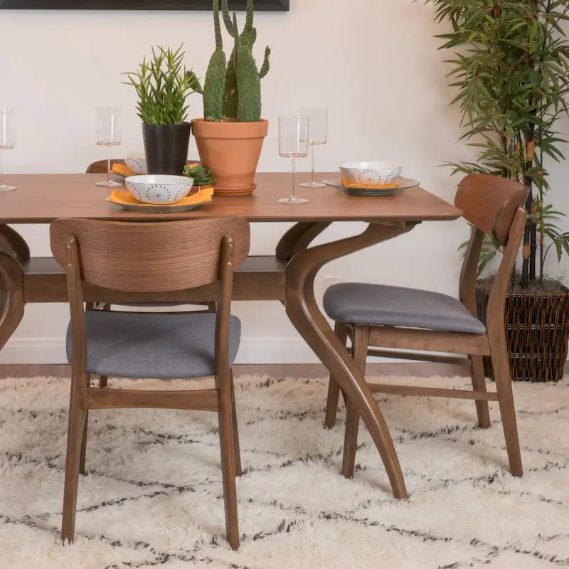 Fabric-upholstered Wood Dining Chairs