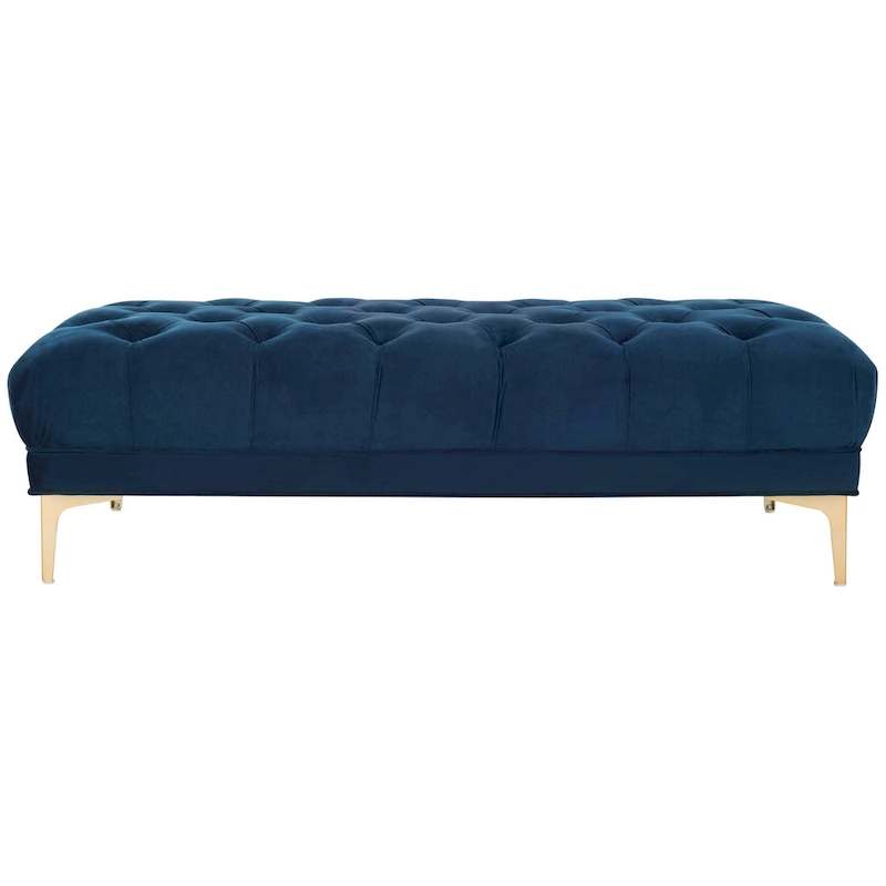 SAFAVIEH Rennie Navy/ Brass Tufted Rectangular Bench - 54 x 27 x 16 - 54Wx27Dx16H