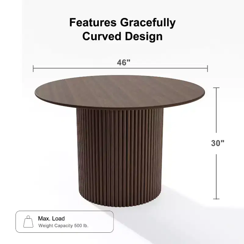 46 Round Solid Wood Dining Table Kitchen Tables
