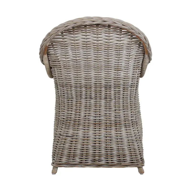 Natural Rattan Handwoven Wicker Armchair With Cushion by East at Main