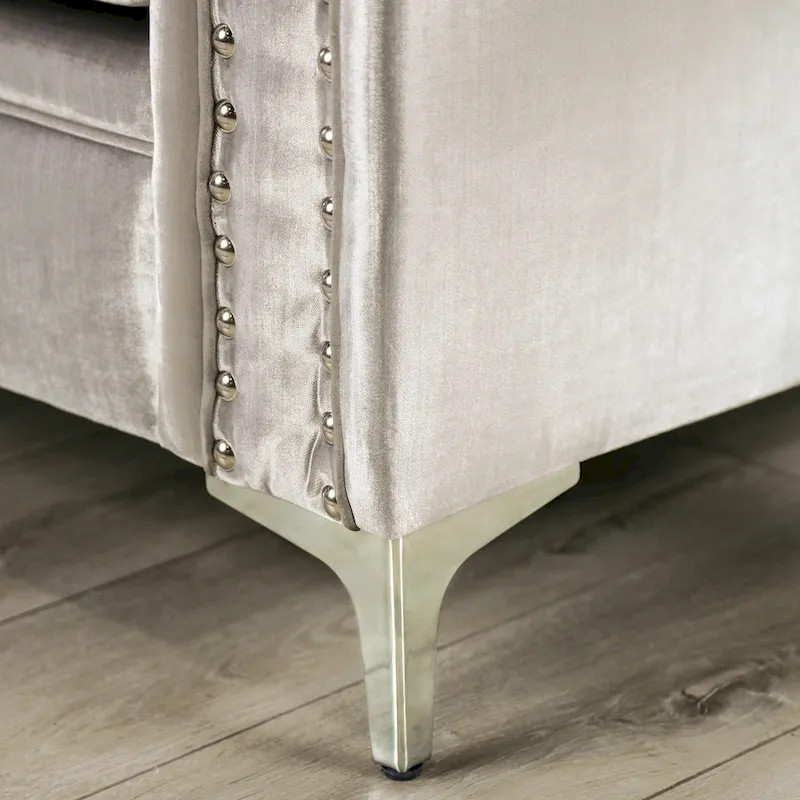 Vynn Transitional Chenille Upholstered Nailhead Trim Sofa by Furniture of America
