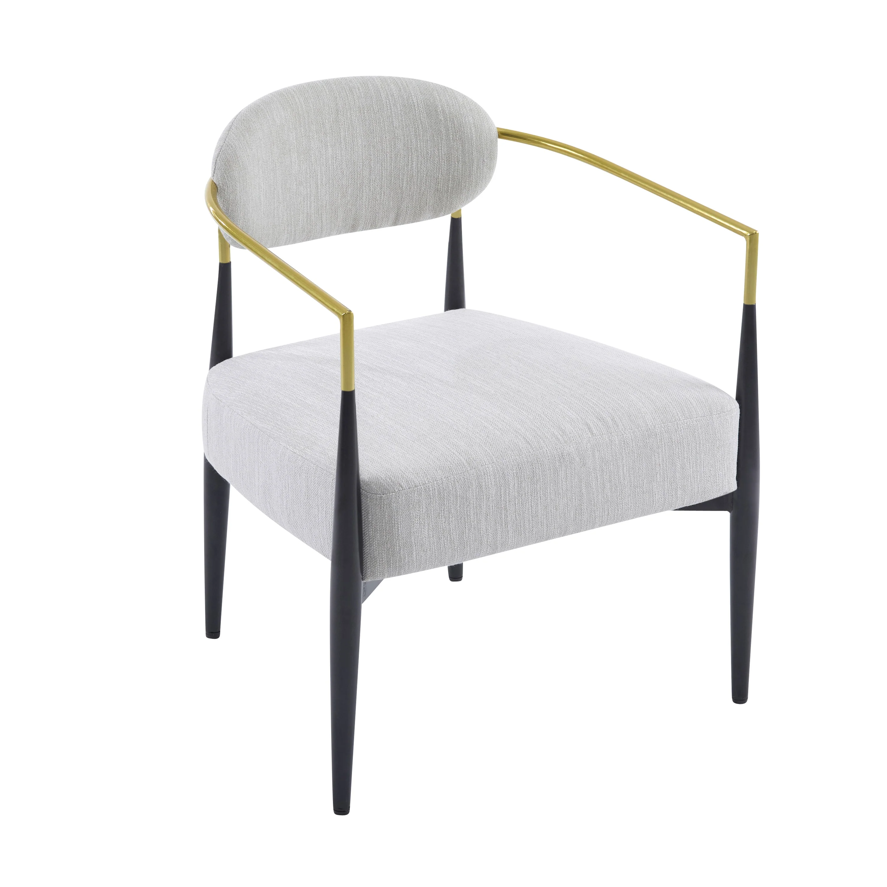 Mid-Century Fabric Dining Chair with Tapered Legs & Pocket Spring Seat